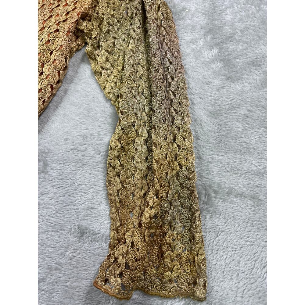 Indigo Soul Gypsy Crochet Tunic Top XL Boho Lagenlook Layered Sharkbite Hem - Picture 9 of 9